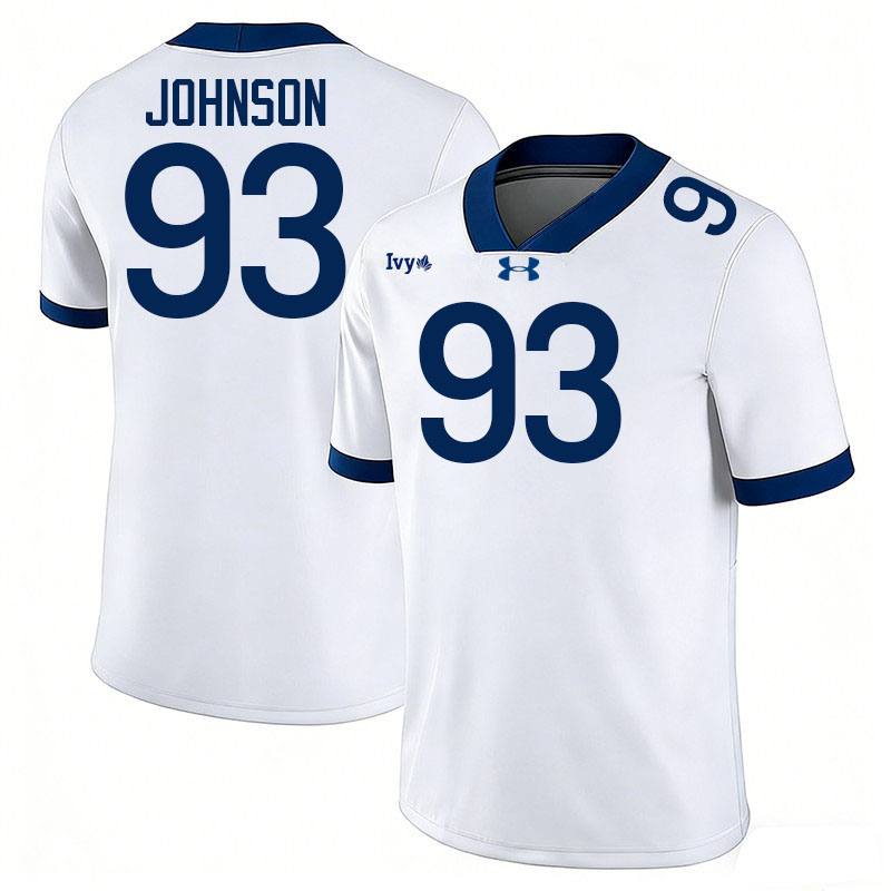 Yale Bulldogs #93 Mack Johnson College Football Jerseys,Uniforms Stitched-White